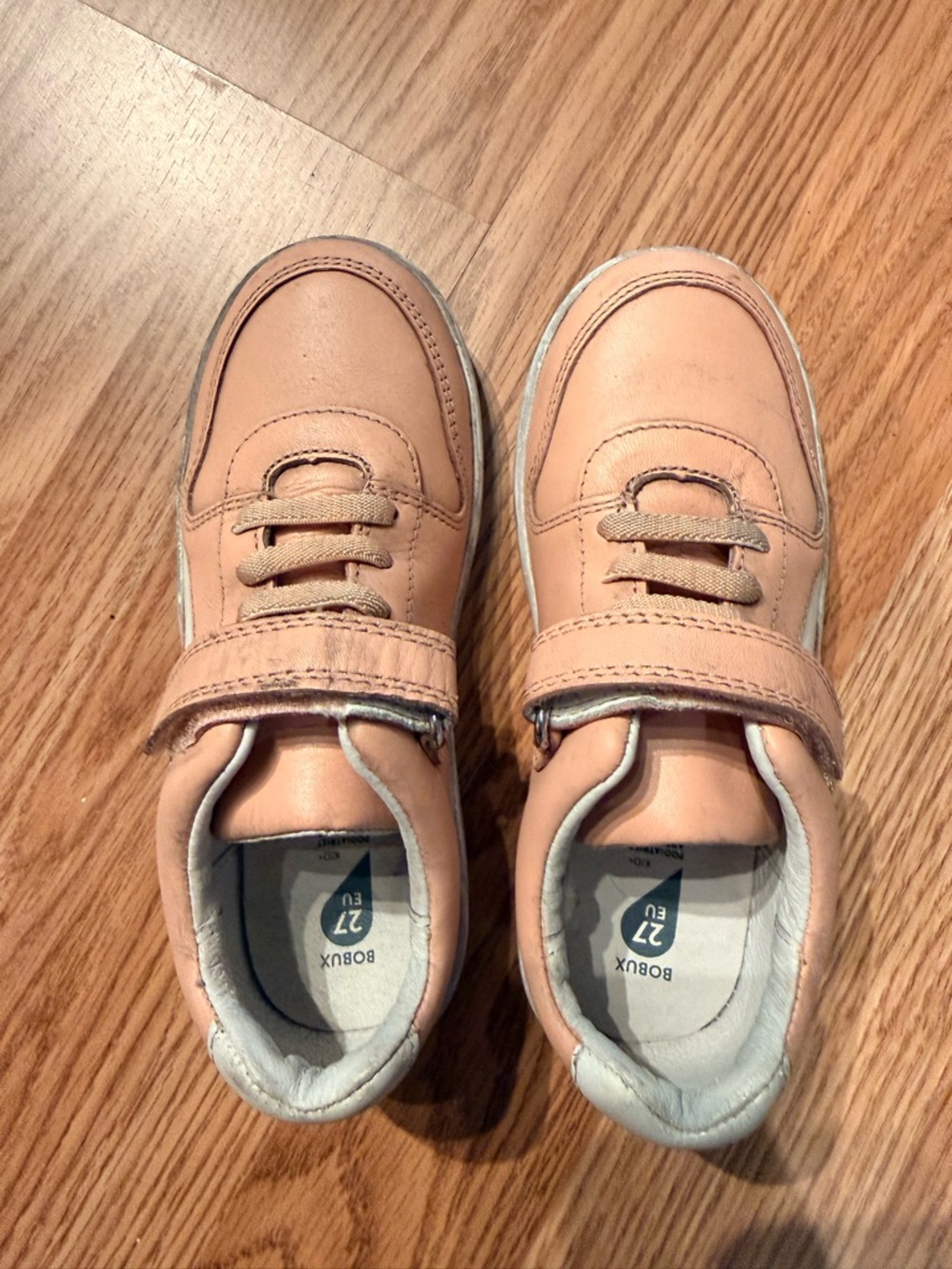 Bobux Kids Leather Casual Sneakers - Pink Tan